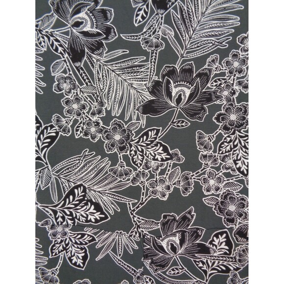 J Jill Wearever Collection Gray Black Floral Sleeveless Midi Dress Size Medium - Picture 6 of 7